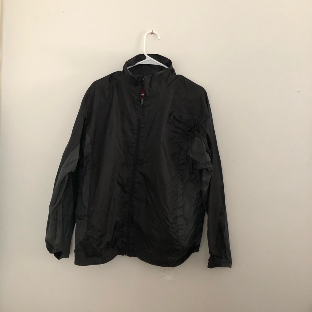 Black Nylon Winbreaker
